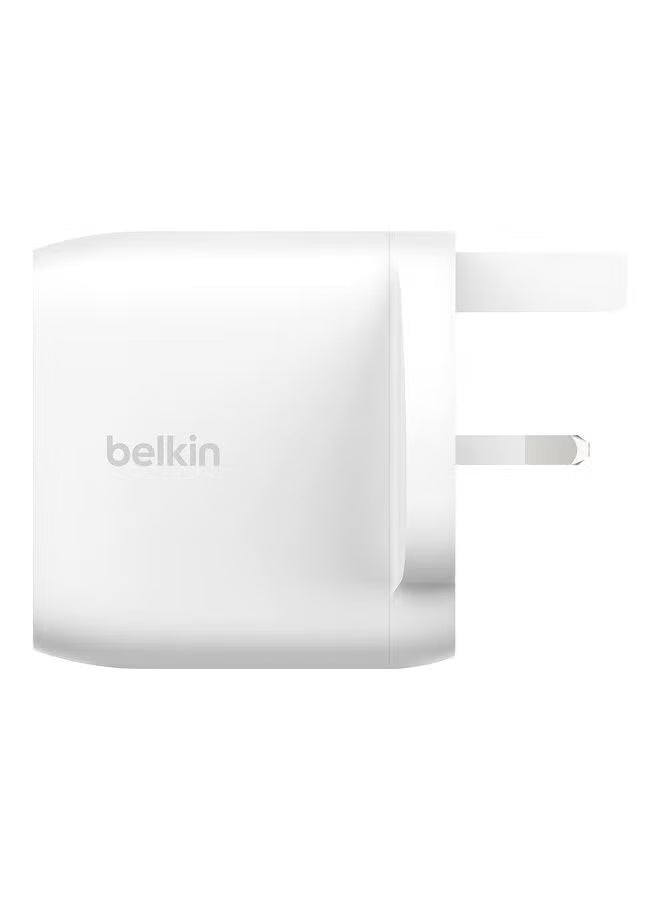 Belkin BoostCharge Dual USB-C Plug with PPS 60W Compatible w/USB-C to Lightning Cable & USB-C to USB-C
