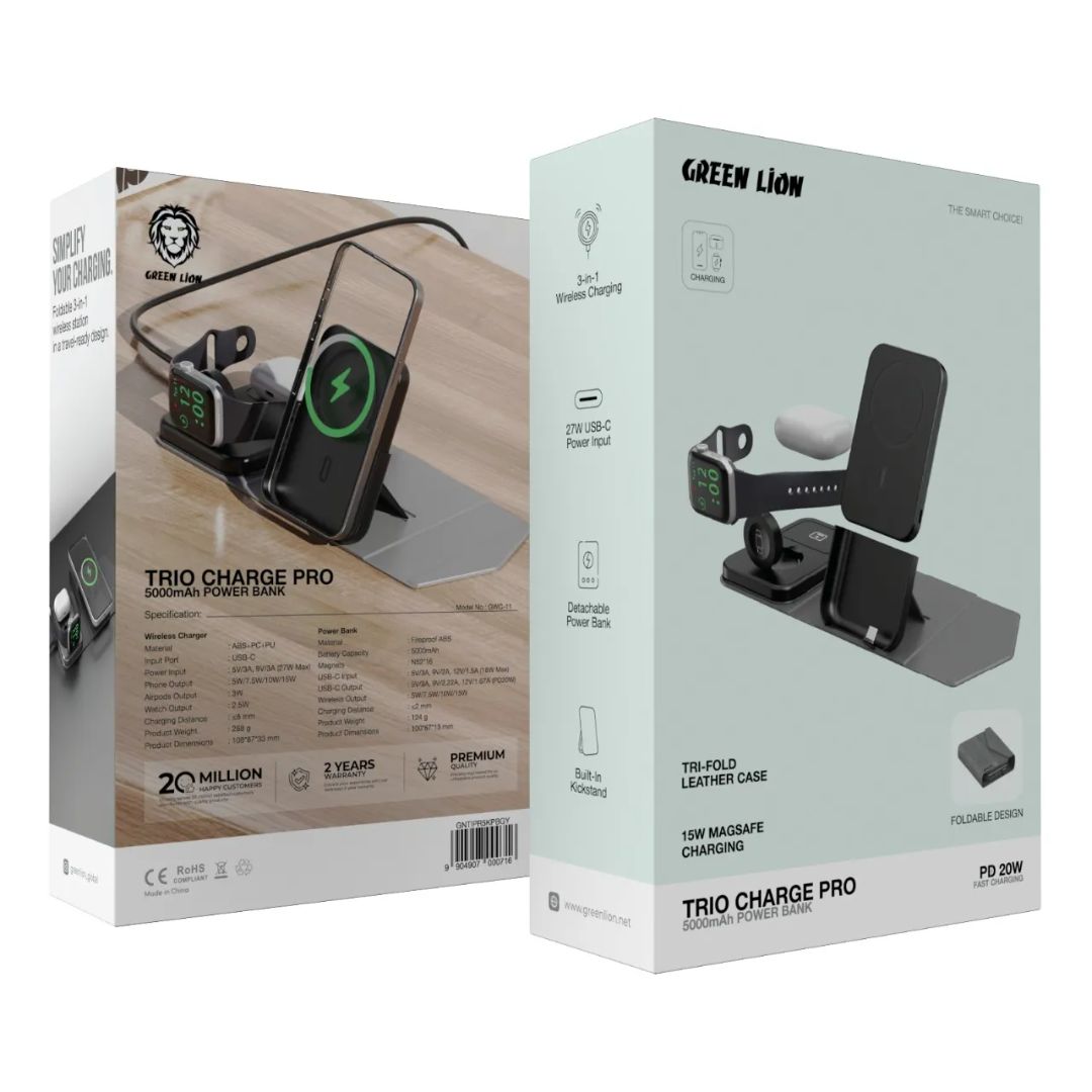 Green Lion Trio Charge Pro 5000mAh Power Bank PD 20W