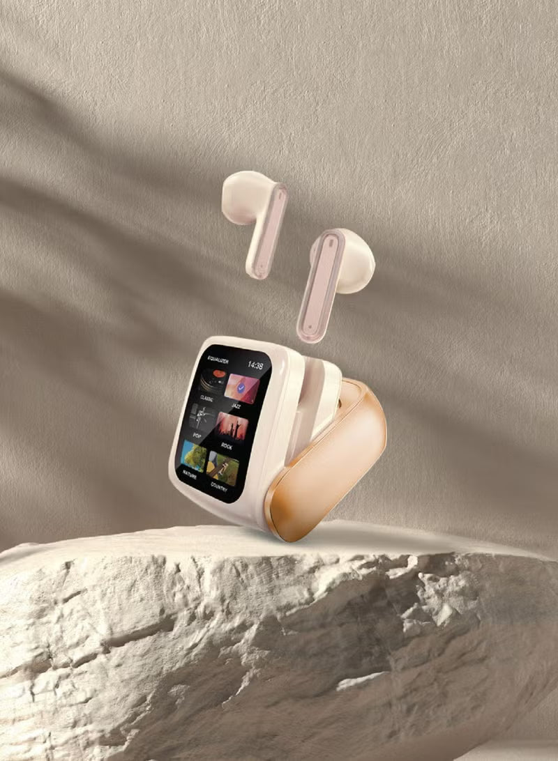 Smart Display Earbuds with Multi-Function Touch Screen