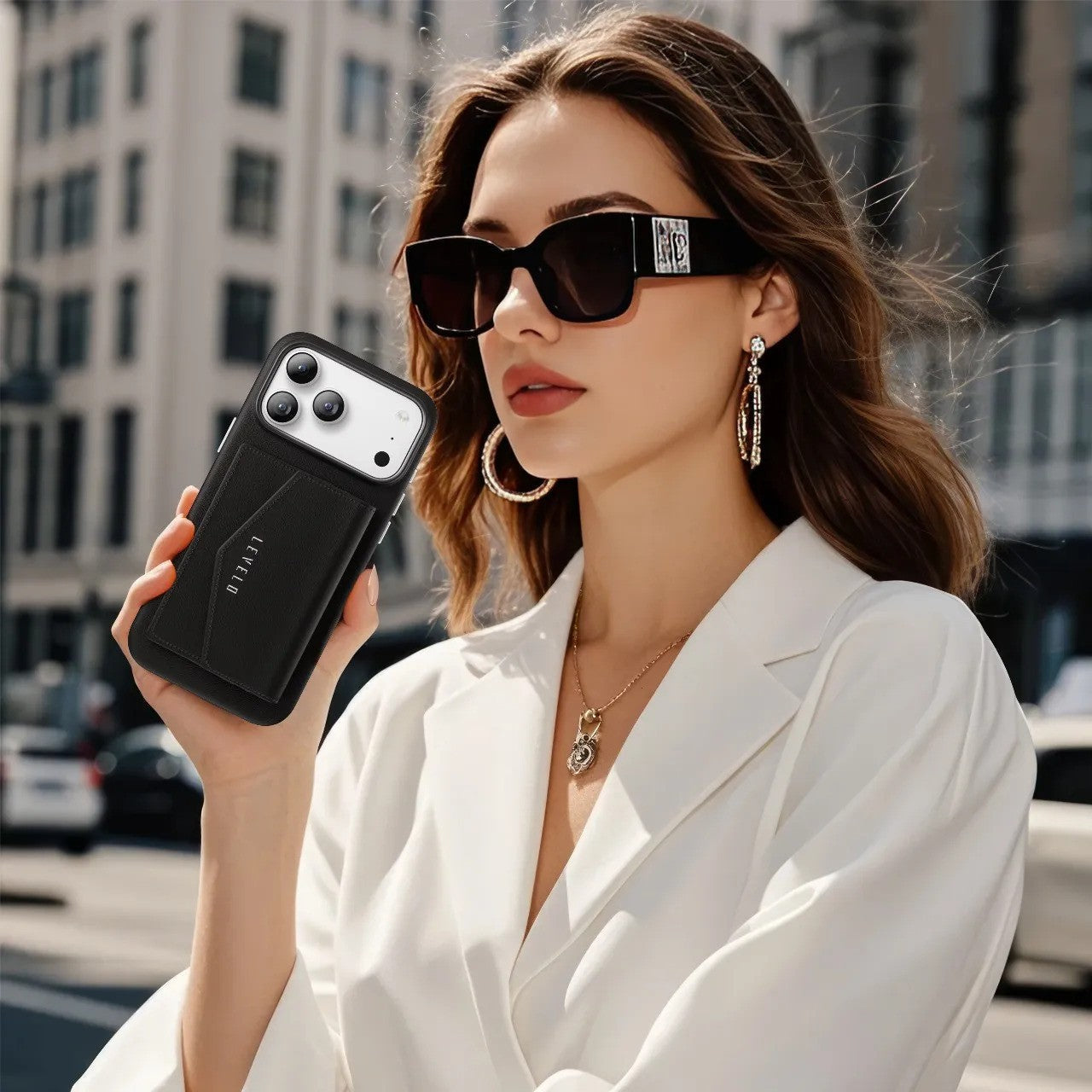 Levelo Vertex PU Leather Wallet Case for iPhone 17 Pro Max / Pro