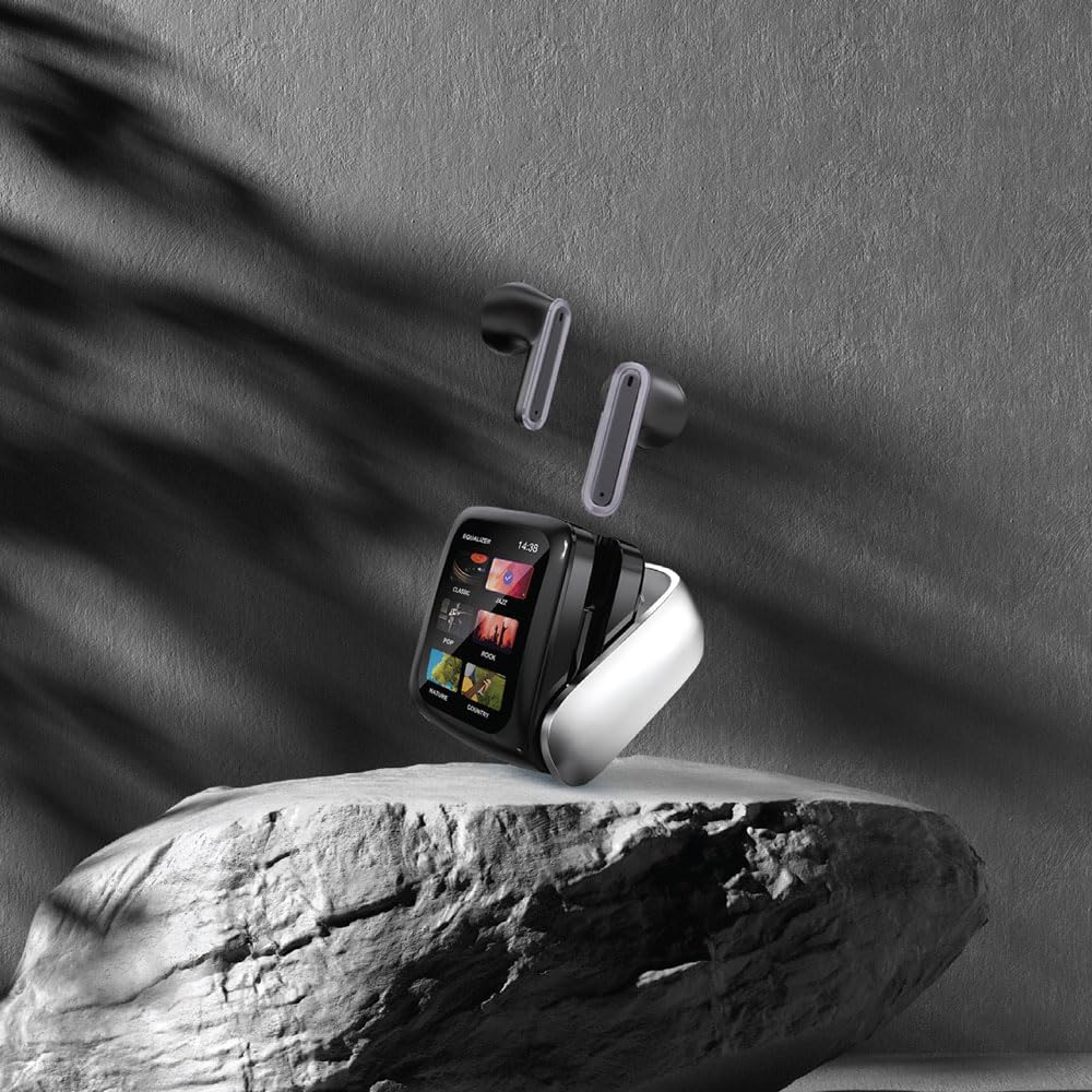 Smart Display Earbuds with Multi-Function Touch Screen