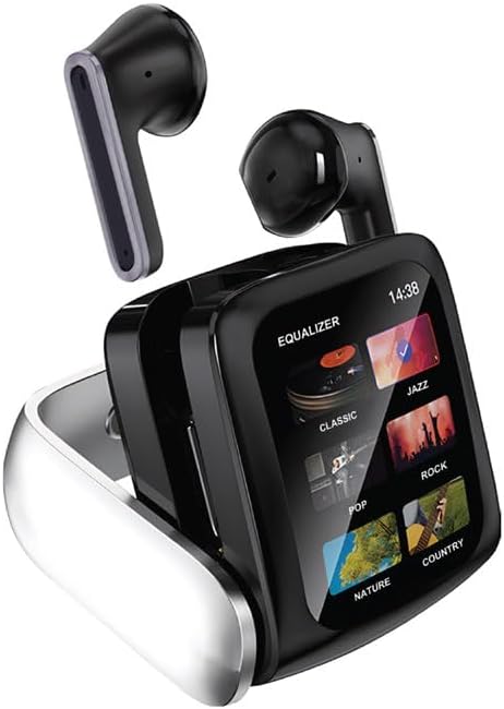 Smart Display Earbuds with Multi-Function Touch Screen