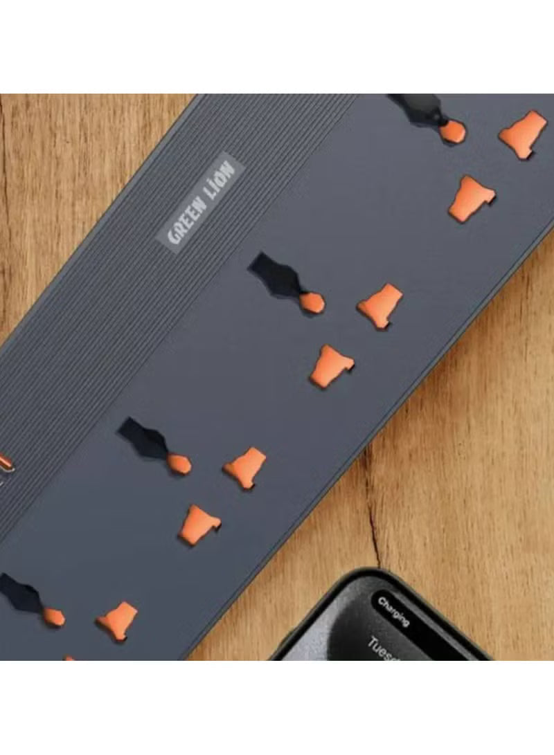 GS-250 Power Socket 2500W, Fast Charging, Lightning &amp; Overload Protection, UK Plug 2M Power Cord, Flame Retardant, Simultaneously Charging, 4 USB ports, 5 AC plugs, 250V Voltage